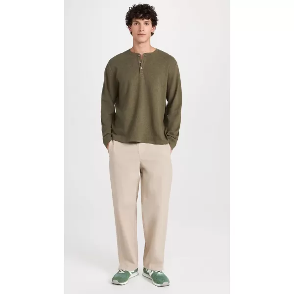 Mens Duo Fold HenleyDark Olive Heather