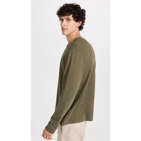 Mens Duo Fold HenleyDark Olive Heather