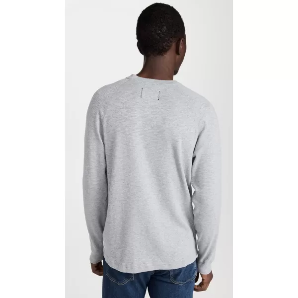 Mens Slub Long Sleeve Henley TeeHeather Grey