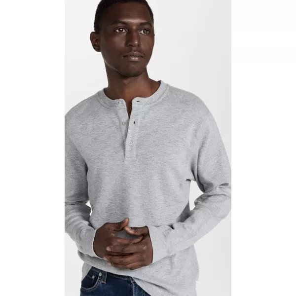 Mens Slub Long Sleeve Henley TeeHeather Grey