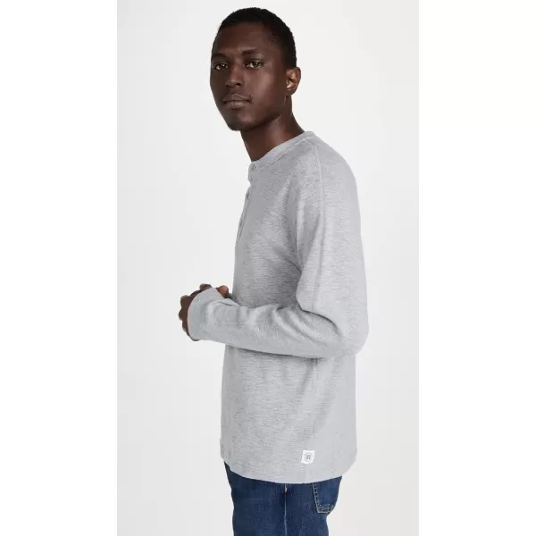 Mens Slub Long Sleeve Henley TeeHeather Grey