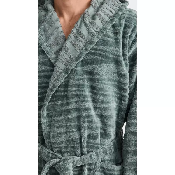 Missoni Mens Allan Hooded BathrobeVerdeBianco