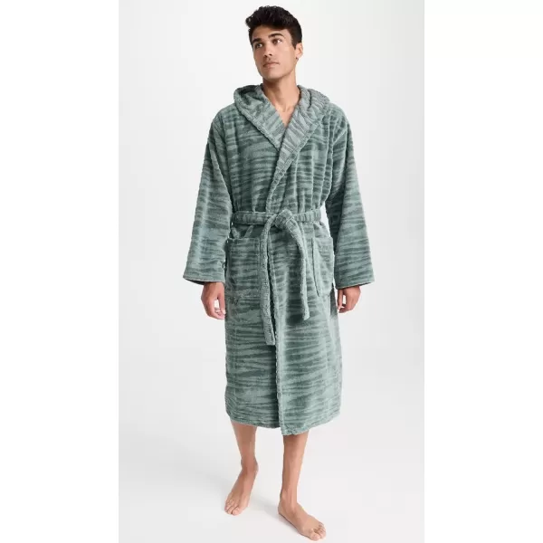 Missoni Mens Allan Hooded BathrobeVerdeBianco