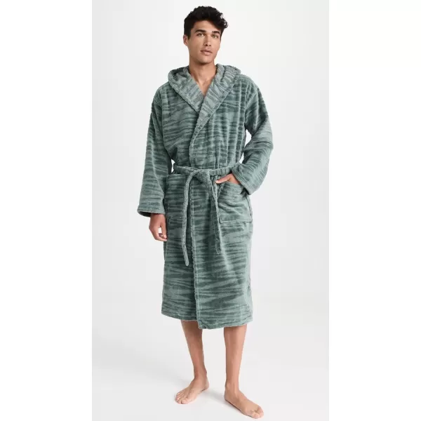 Missoni Mens Allan Hooded BathrobeVerdeBianco