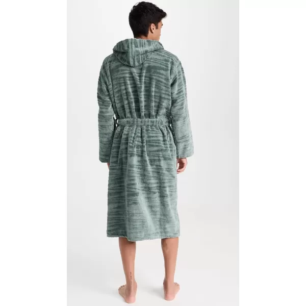 Missoni Mens Allan Hooded BathrobeVerdeBianco