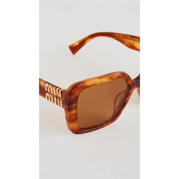 Miu Miu Womens Oversized Square SunglassesBrown