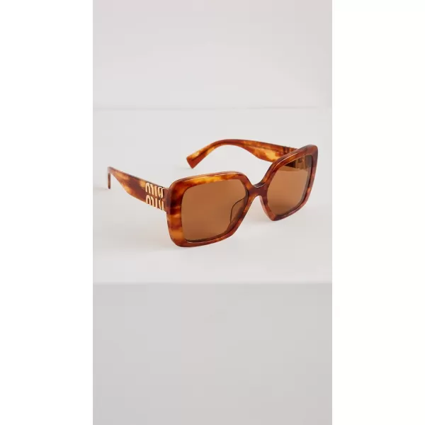 Miu Miu Womens Oversized Square SunglassesBrown