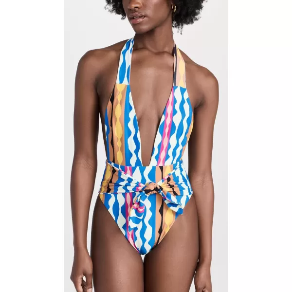 Montce Womens Tropez Tie Up One PieceAbstract