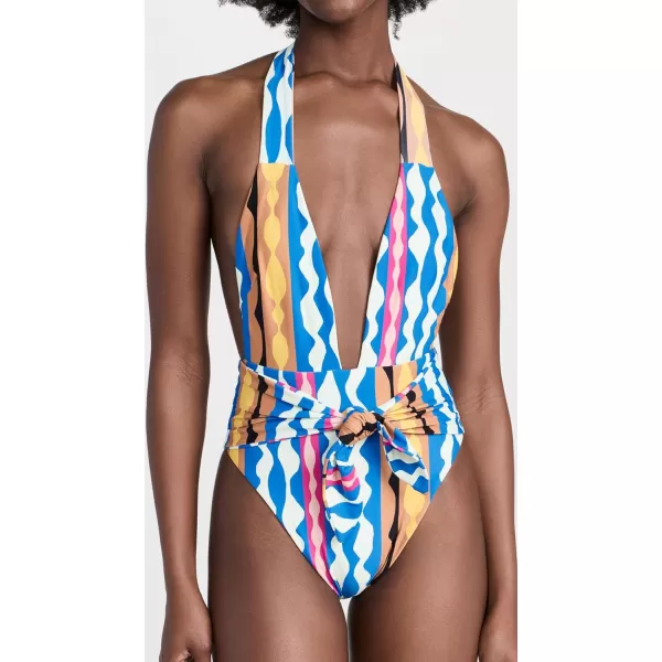 Montce Womens Tropez Tie Up One PieceAbstract