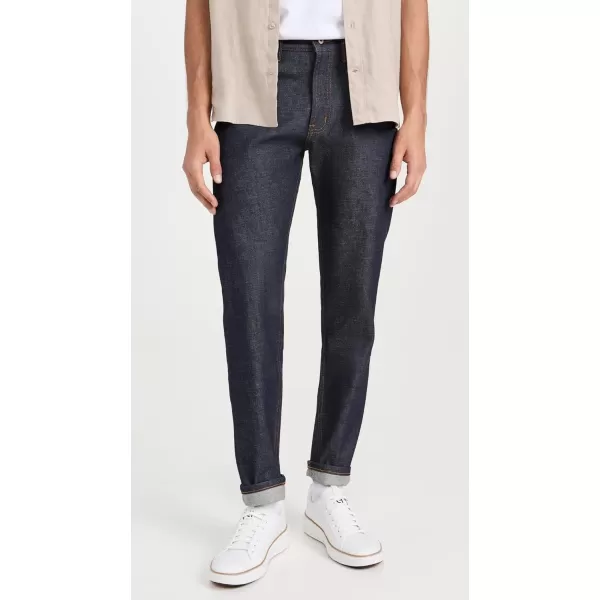 Naked  Famous Denim Mens Easy GuyDirty Fade SelvedgeIndigoWhite