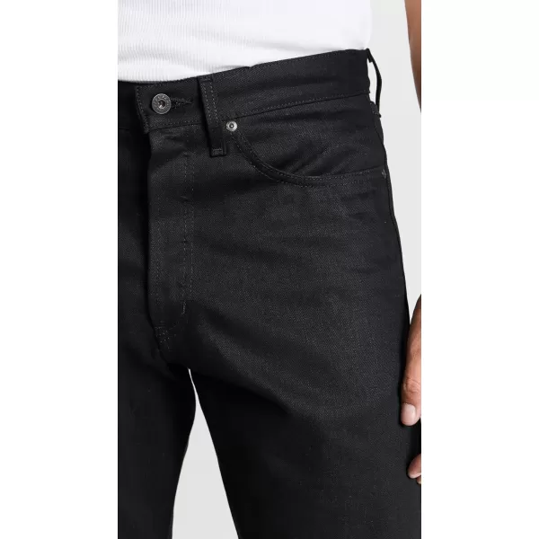 Naked amp Famous Mens True Guy  Solid Black Selvedge JeansBlack