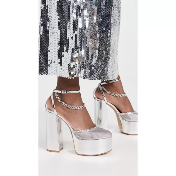 Nalebe Womens Stellar Platform Iridescent HeelsSilver