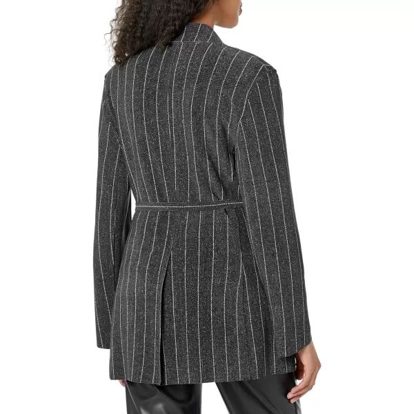 Norma Kamali Womens Classic Single Breasted JacketWoven Pinstripe