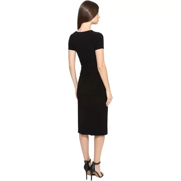 Norma Kamali Womens Crew Neck Shirred Waist DressBlack