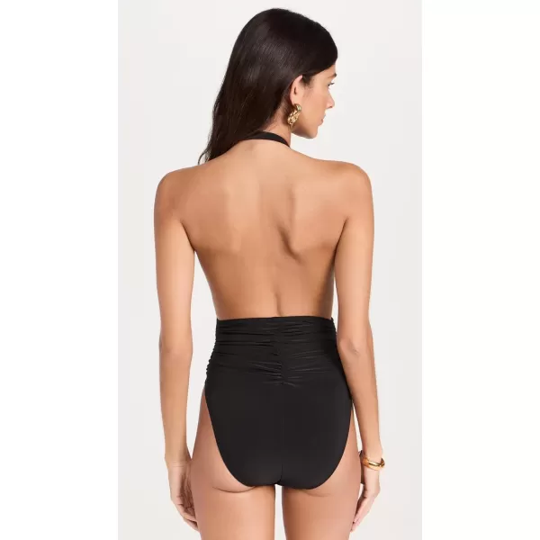 Norma Kamali Womens Halter Slinky Marissa One PieceBlack