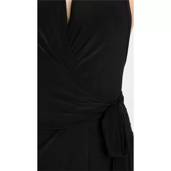 Norma Kamali Womens Halter Wrap Straight GownBlack