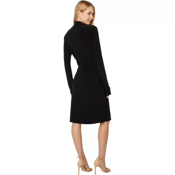 Norma Kamali Womens Long Sleeve Side Draped DressBlack