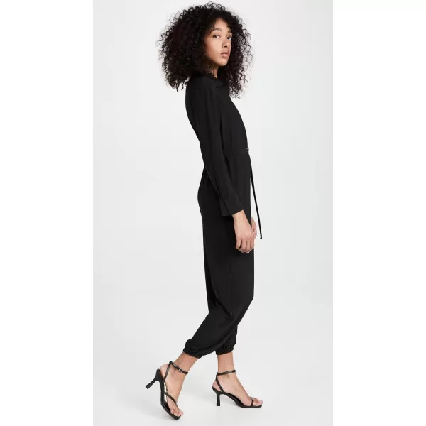 Norma Kamali Womens Shirt Jog JumpsuitBlack