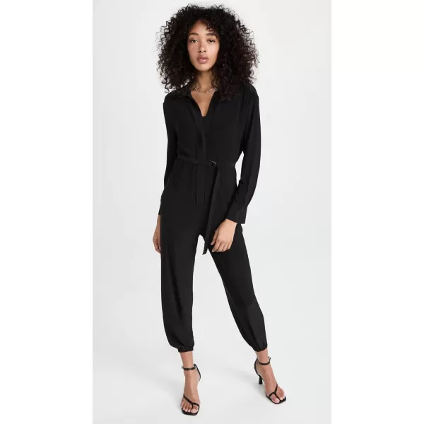 Norma Kamali Womens Shirt Jog JumpsuitBlack