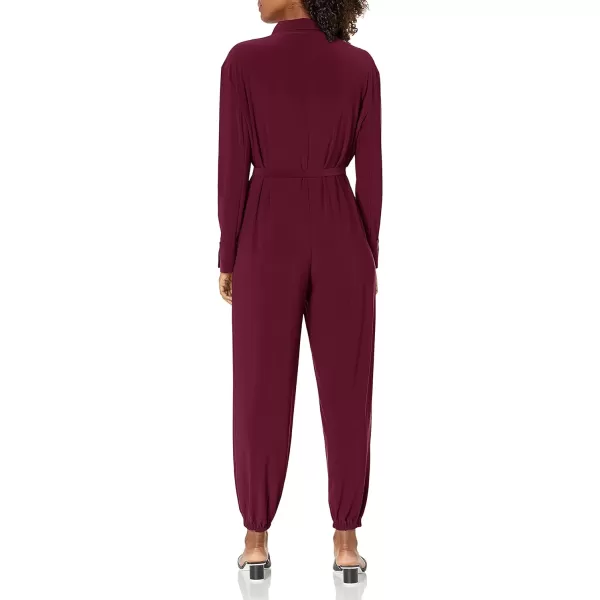 Norma Kamali Womens Shirt Jog JumpsuitPlum