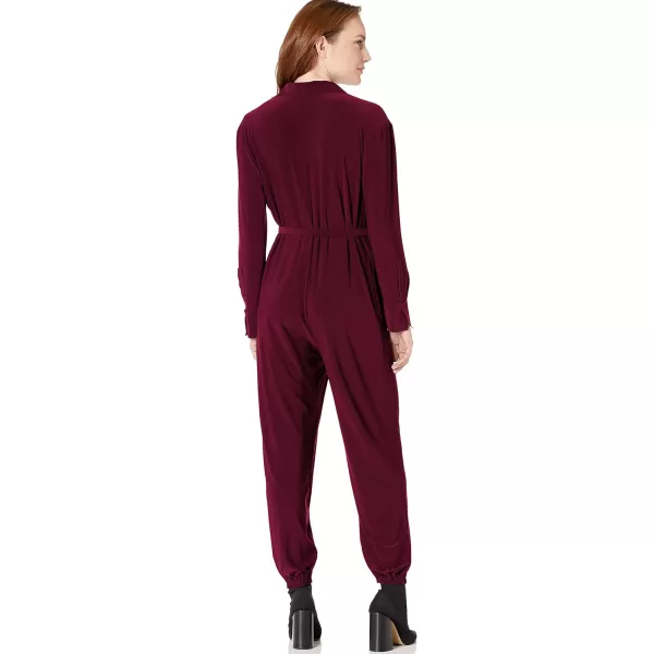 Norma Kamali Womens Shirt Jog JumpsuitPlum