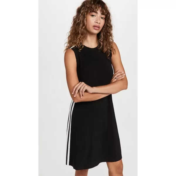 Norma Kamali Womens Side Stripe Sleeveless Swing DressBlackOff Stripe