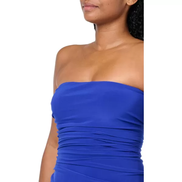 Norma Kamali Womens Strapless Diana Dress to KneeElectric Blue