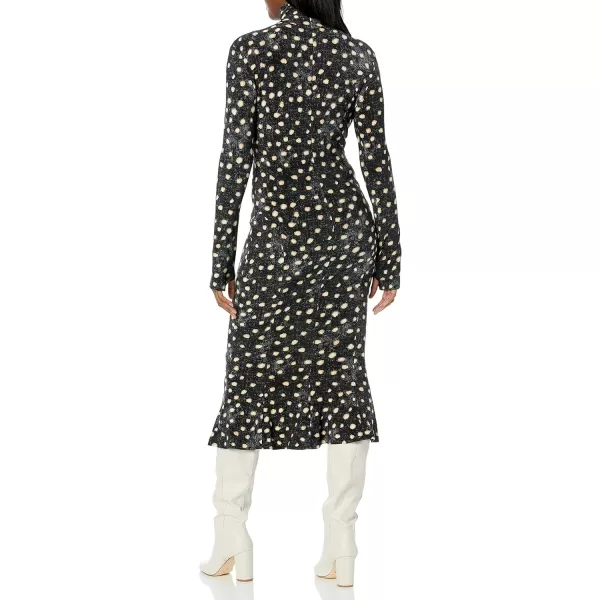 Norma Kamali Womens Turtleneck Fishtail DressScattered Dots