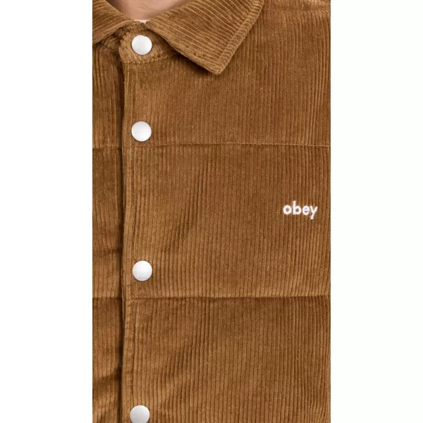 OBEY Mens Grand Cord Shirt JacketCatechu Wood