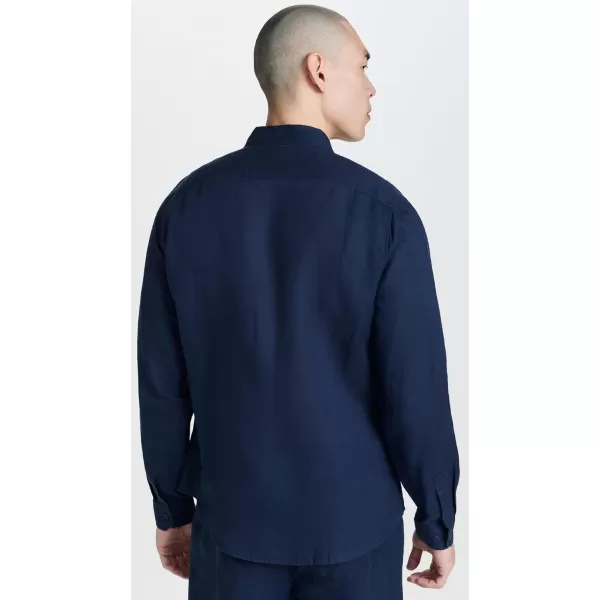 Onia Mens Air Linen Long Sleeve ShirtDeep Navy