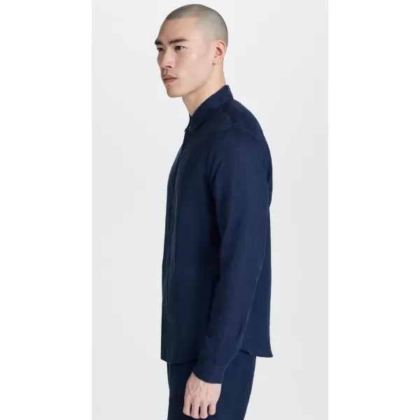 Onia Mens Air Linen Long Sleeve ShirtDeep Navy