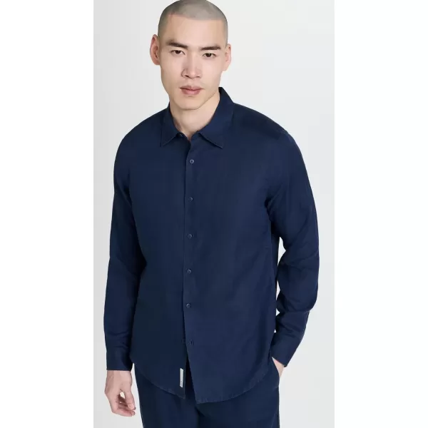 Onia Mens Air Linen Long Sleeve ShirtDeep Navy