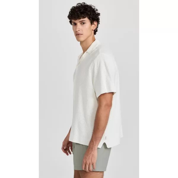 Onia Mens Cotton Textured Camp ShirtWhite