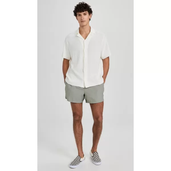 Onia Mens Cotton Textured Camp ShirtWhite