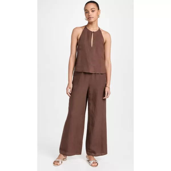 Onia Womens Air Linen Keyhole Halter TopHickory