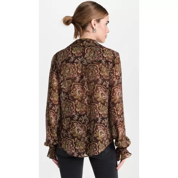 PAIGE Womens Ellyn ShirtBlackBrown