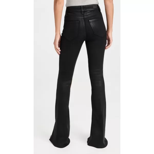 PAIGE Womens High Rise Lou Lou Jolene Pockets and Twisted Outseam Slit JeansBlack Fog Luxe Coating