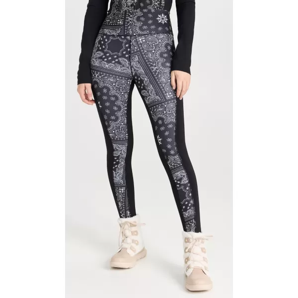 PE NATION Womens Niseko Snow LeggingsSnow Bandana Print Black