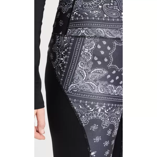 PE NATION Womens Niseko Snow LeggingsSnow Bandana Print Black