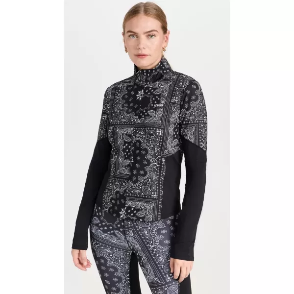 PE NATION Womens Niseko Snow Long Sleeve TopSnow Bandana Print Black