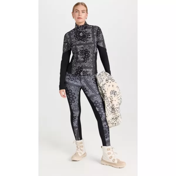 PE NATION Womens Niseko Snow Long Sleeve TopSnow Bandana Print Black