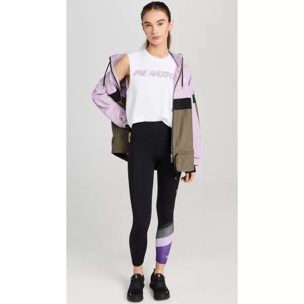 PE NATION Womens Pole Position 78 LeggingsBlackRoyal Lilac