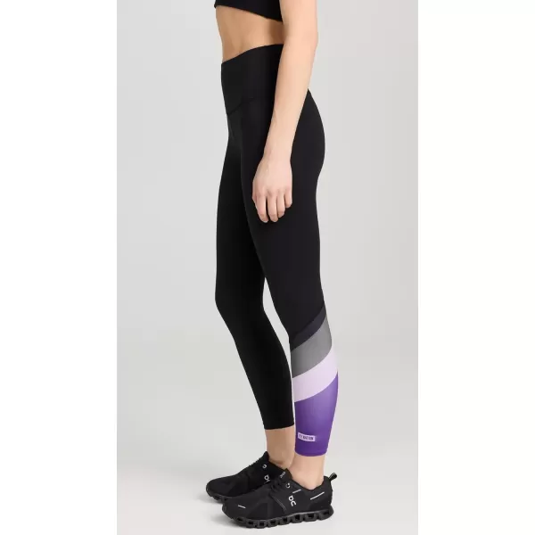 PE NATION Womens Pole Position 78 LeggingsBlackRoyal Lilac