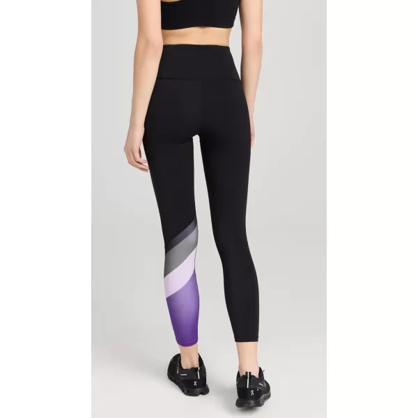 PE NATION Womens Pole Position 78 LeggingsBlackRoyal Lilac