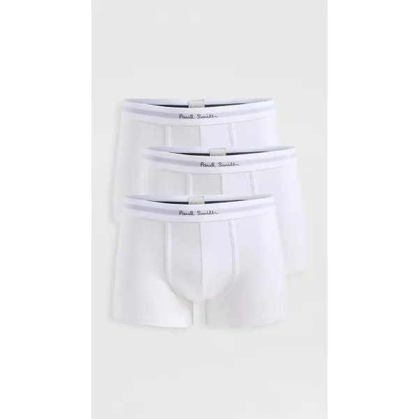 Paul Smith Mens 3 Pack Solid TrunksWhite