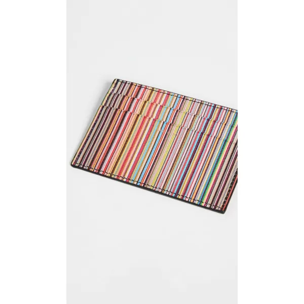 Paul Smith Mens Multi Stripe Card Case Blacks One SizeBlacks