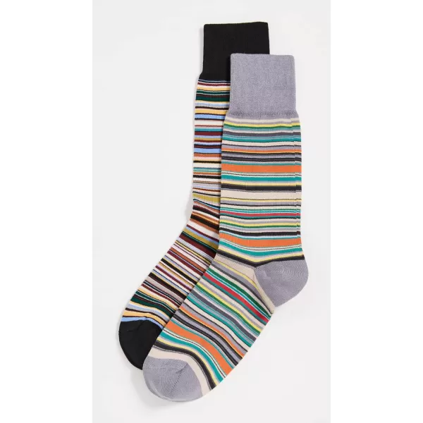 Paul Smith Mens Signature Stripes 2 Pack SocksMulti