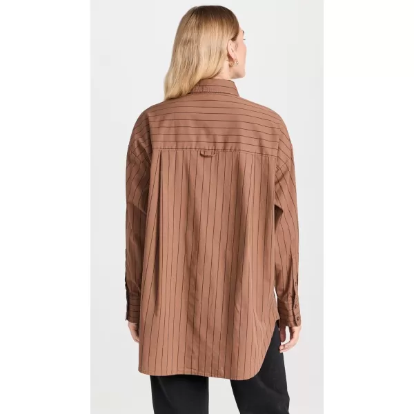 Pistola Denim Womens Rena Button Down ShirtChestnut Noir Stripe