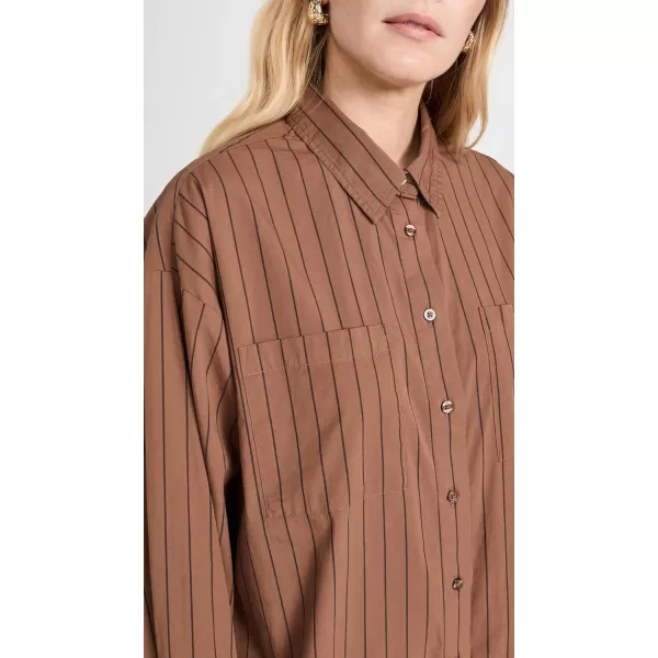 Pistola Denim Womens Rena Button Down ShirtChestnut Noir Stripe