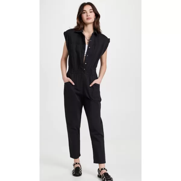 Pistola Denim Womens Rosie Shoulder Padded JumpsuitFade to Black